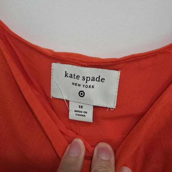 Kate Spade X Target - Scallop Mini Dress - Orange Red Size 1X NWT - Picture 5 of 6